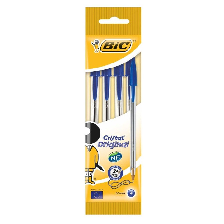 PENNA SFERA 4PZ CRISTAL BLU 8308601 BIC